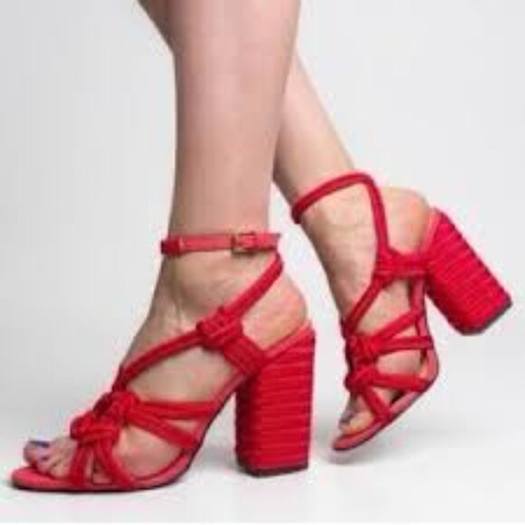 NWOT Cabi Tiptoe Sandal – Red Hibiscus – Women’s Size 7 – Rope Block Heel - Picture 4 of 12